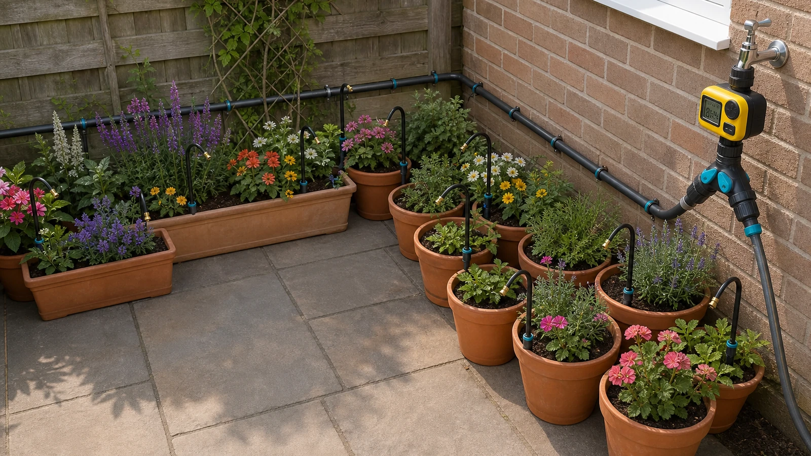 A 20-point patio kit with a proper ½-inch mainline — not 4 mm spaghetti