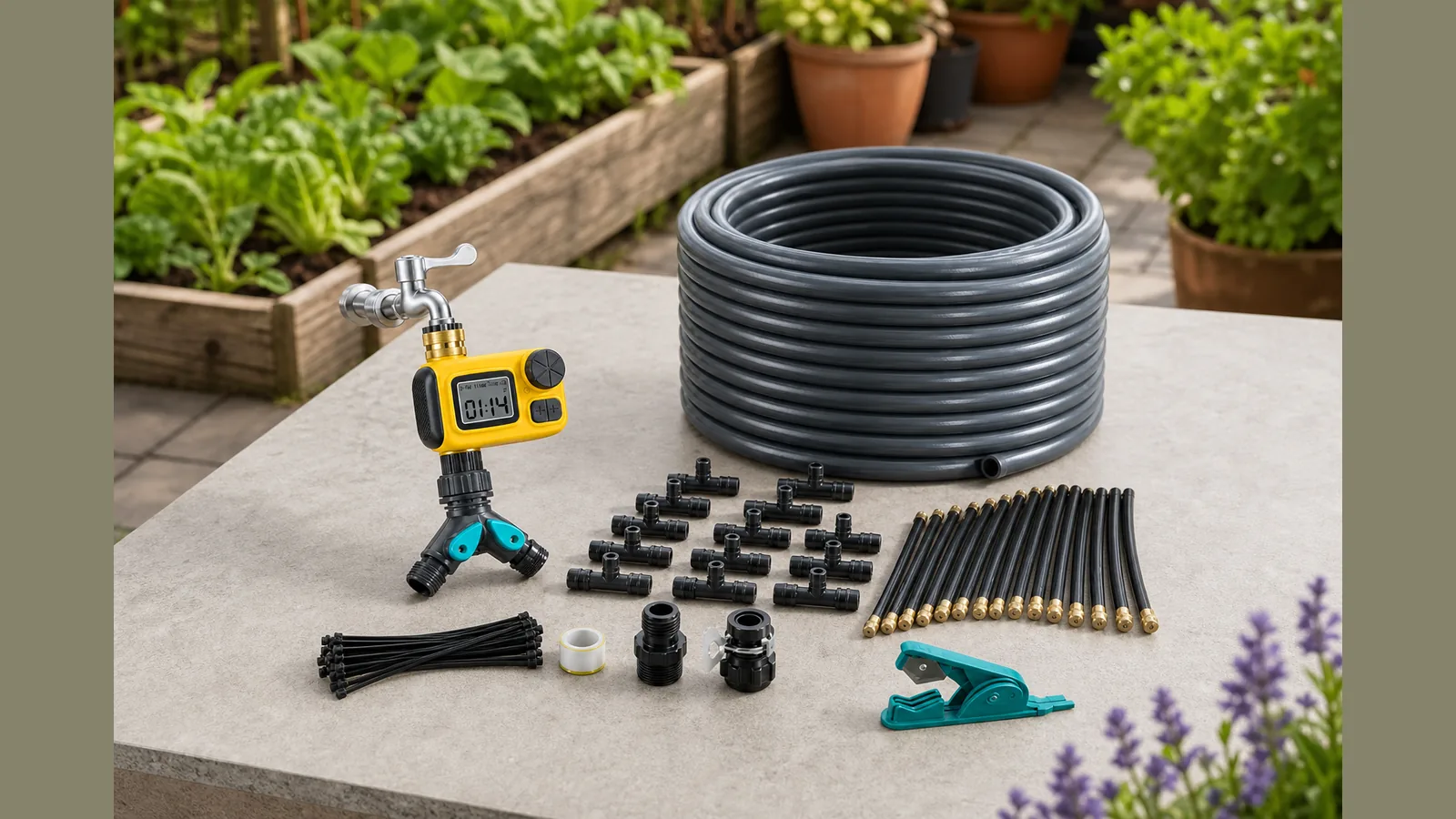 UK guide visual for drip irrigation kit kit contents checklist